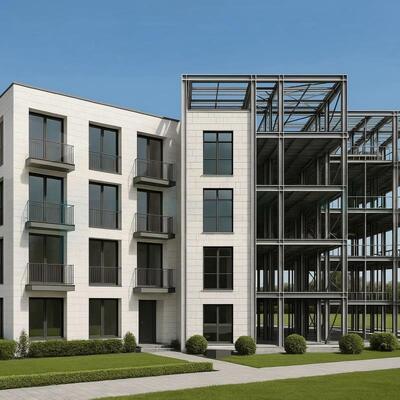 Q355B Staal hoogbouw Prefab meer verdiepingen staal structuur frame appartement