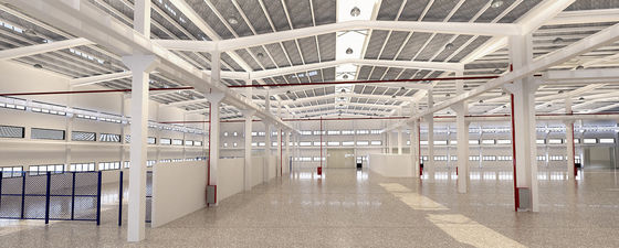 Geverfde industriële prefab / voorgeconstrueerde staalconstructie Gebouw Lichte staal thermische isolatie werkplaats