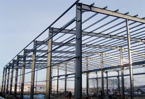 Economisch staalconstructie gebouw gegalvaniseerd warmgewalst H-sectie frame part prefabricated warehouse