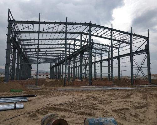 Portal Frame Staalbalk Kolom Staalstructuur Warehouse Hoge mate van aanpassing