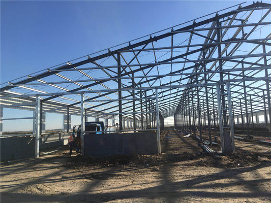 Hoogwaardig groot span gegalvaniseerd frame aanpasbare staalstructuur Workshop