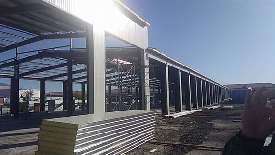 H-sectie Frame Part Prefabricated Steel Workshops Hoog windweerstand Gratis aanpassing