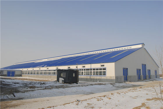 Prefab stalen constructie magazijnwerkplaats met grote overspanning