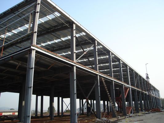 Hoogwaardig groot span gegalvaniseerd frame aanpasbare staalstructuur Workshop