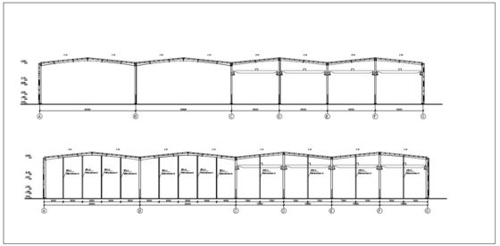 Prefabricage Portaalframe Stalen Gebouw met Meerlaags Ontwerp
