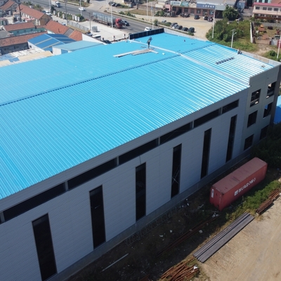 Prefab staal werkplaats structuur met Skillion dak PU panelen