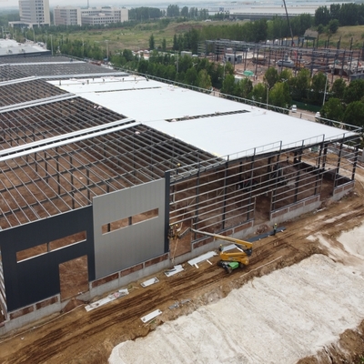 Prefab Steel Warehouse Building met glaswol sandwich panelen