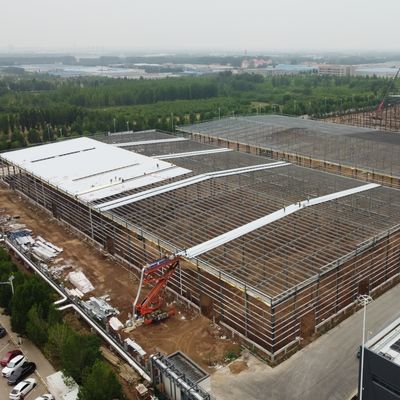 Prefab stalen structuurmagazijn met grote overspanning en 50 jaar levensduur
