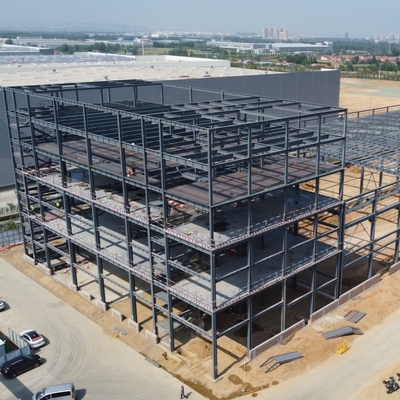 Prefab Steel Warehouse met kantoor gegalvaniseerd vloerdek