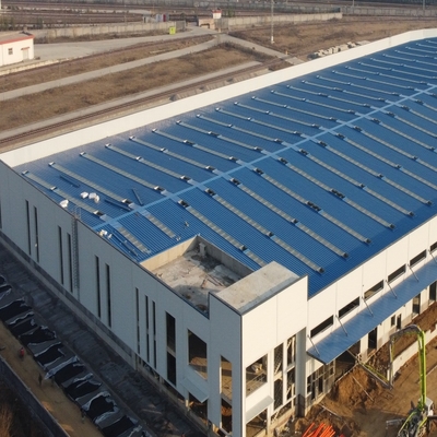 11m voorgeconstrueerde staalconstructie magazijn met H-afdeling balken