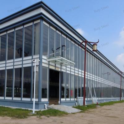Multifunktioneel staalconstructie magazijn met mezzanine voor showroom en kantoor