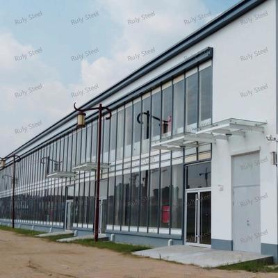 Multifunktioneel staalconstructie magazijn met mezzanine voor showroom en kantoor