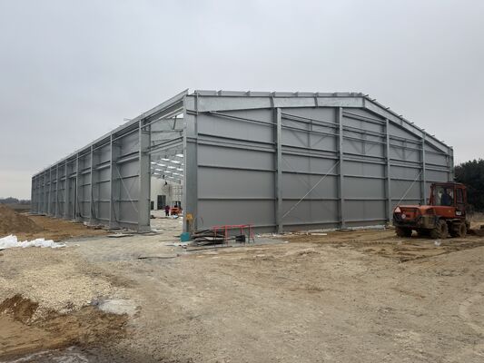 Voorgefabriceerde staalstructuur koudopslaghuis met PU/PIR-sandwichpaneel