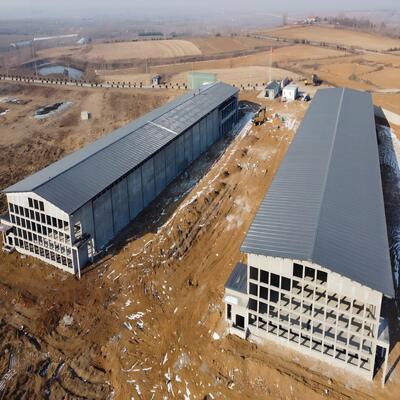 Voorgefabriceerd staalhuis Kippenkoepel Staalgebouwen Boerderij Staalconstructie Kippenhuis