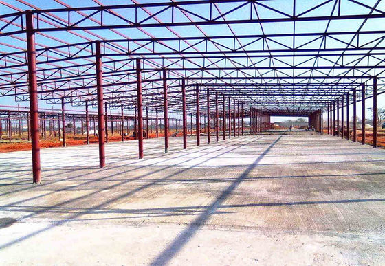 Portal Frame Prefab Preassembled Steel Workshop Gebouw Berging Garage Warmgewalste sectie