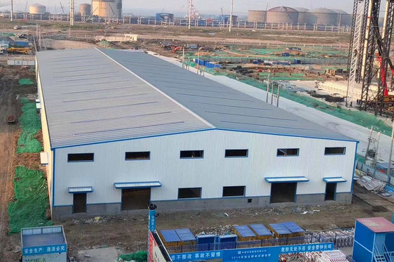 Prefab Steel Warehouse Building met stalen bekledingsplaten