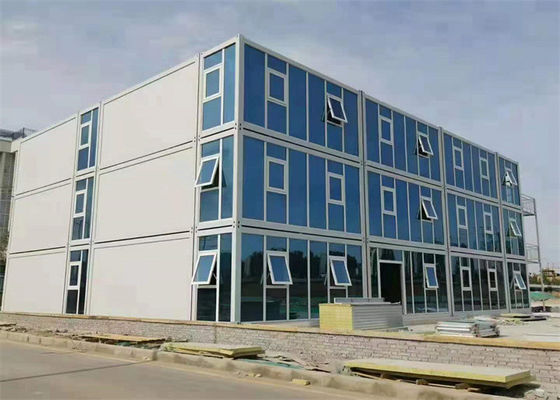 Prefab Containerwoning Gegalvaniseerde Structuur Glaswolpaneel