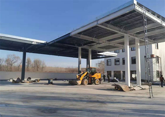 Geprefabriceerd staalgasstationgebouw gegalvaniseerde PEB-structuur